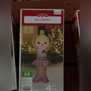 Holiday Time Festive Ballerina Inflatable with Pink and Green